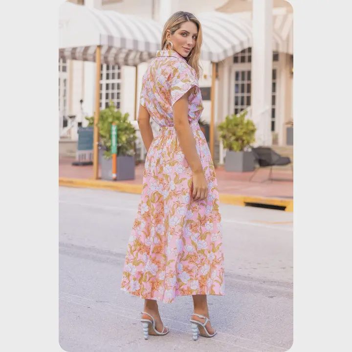 Floral Print Block Midi
