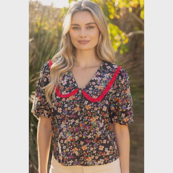 Floral Peter Pan Top