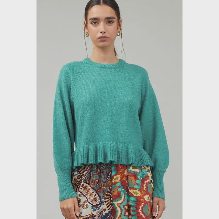 Turquoise Balloon Sweater