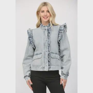 Ruffled Denim Jacket