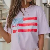 Pink American Bow Flag Tee