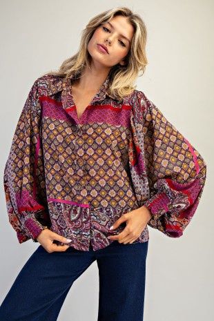 Boho Puff Sleeve Top