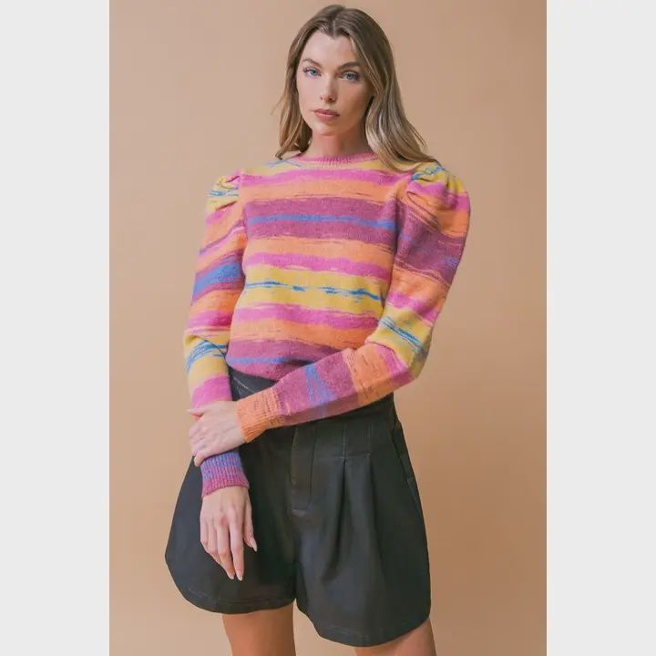 Orange Striped Sweater