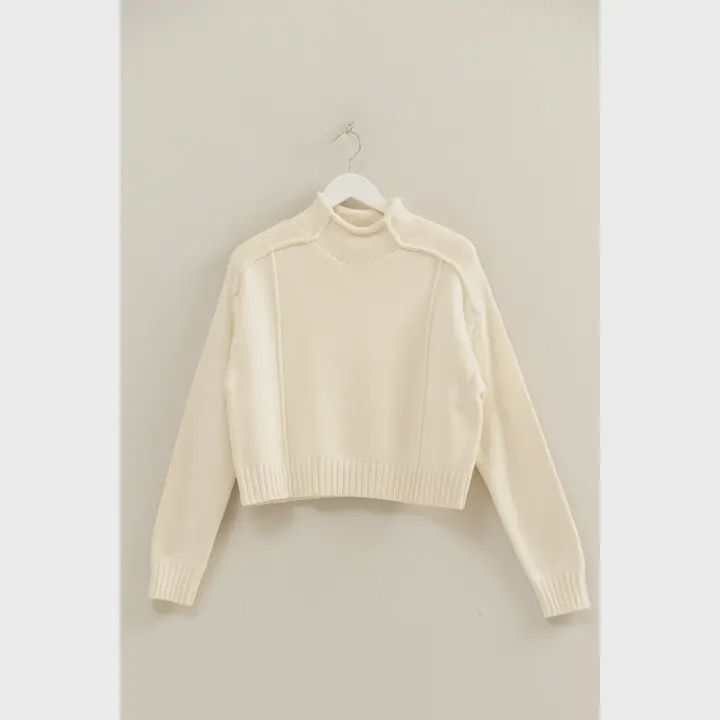 Mock Neck Sweater- Cream