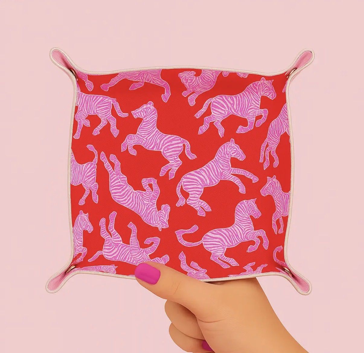 Red zebra trinket tray