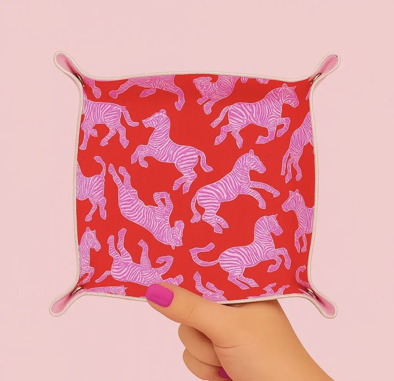 Red zebra trinket tray