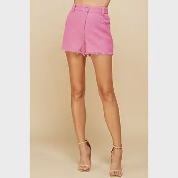 Pink Tweed Shorts