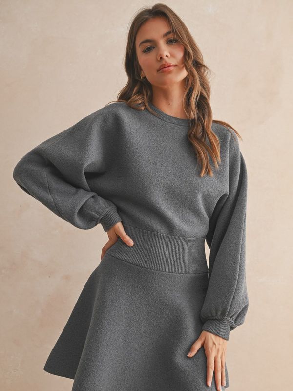 Balloon Sleeve Sweater Dress