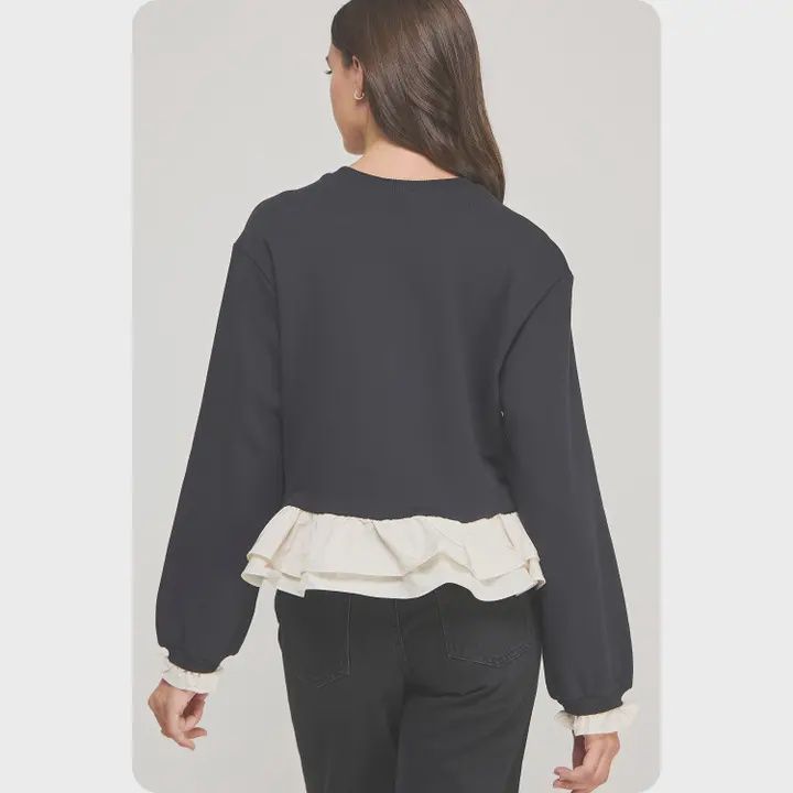 Ruffle Hem Sweatshirt