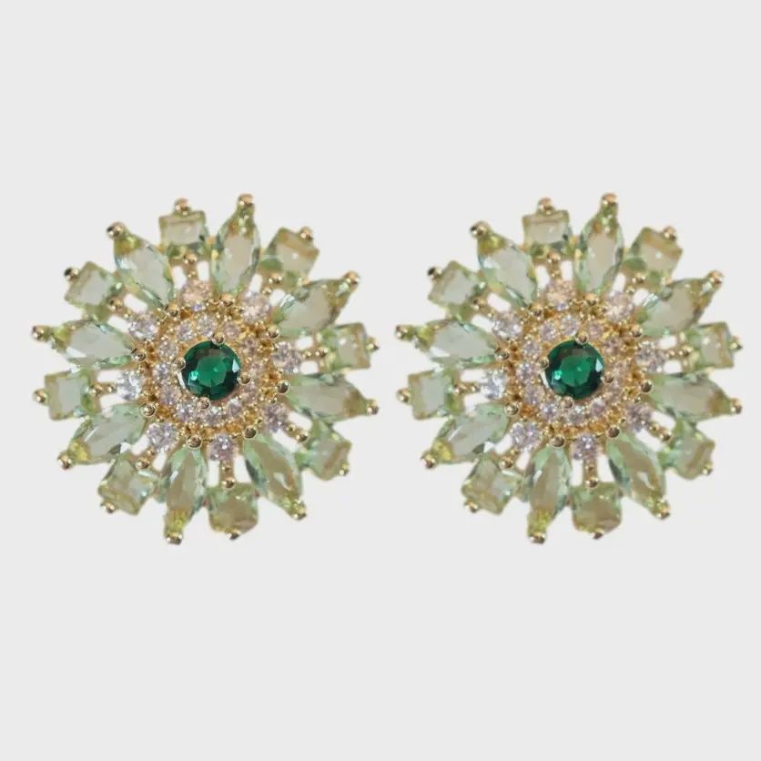 Dahlia Bloom Crystal Statement Studs