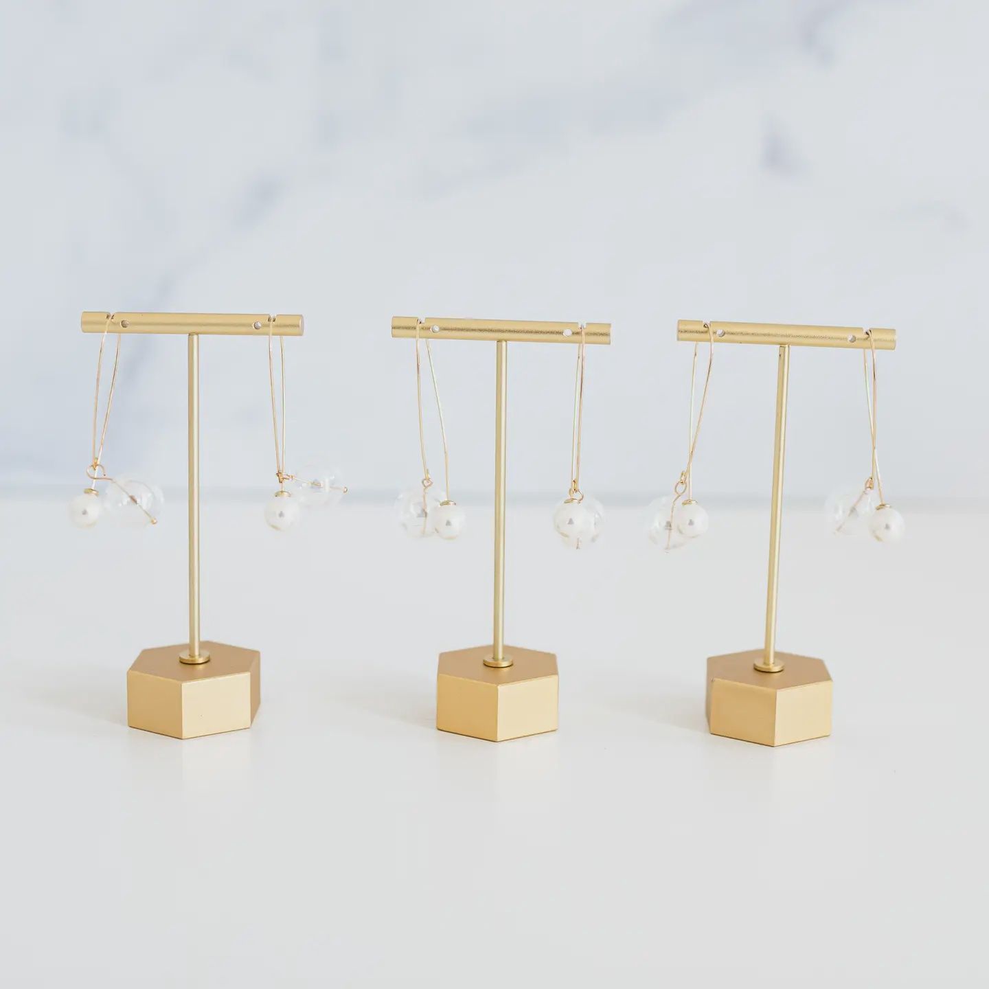 Pearl and Glass Statement Threader Earrings