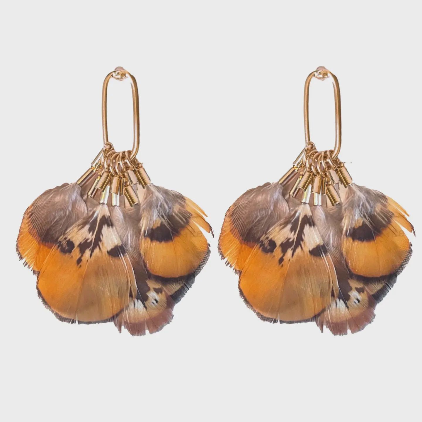 Quail Feather Fall Statement Tassel Earrings