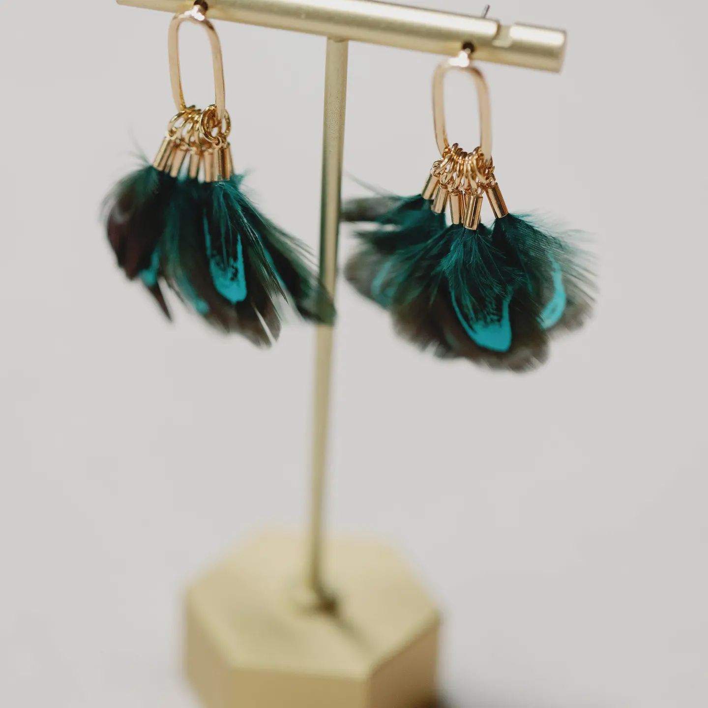 Peacock Feather Fall Statement Tassel Earrings