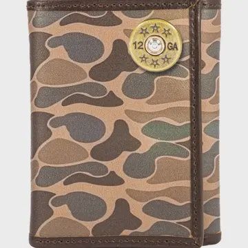 Shot Shell Brown Waxed Canvas Old School Camo Wallet