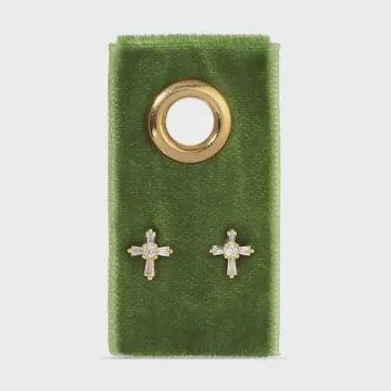 Baguette Cross Studs