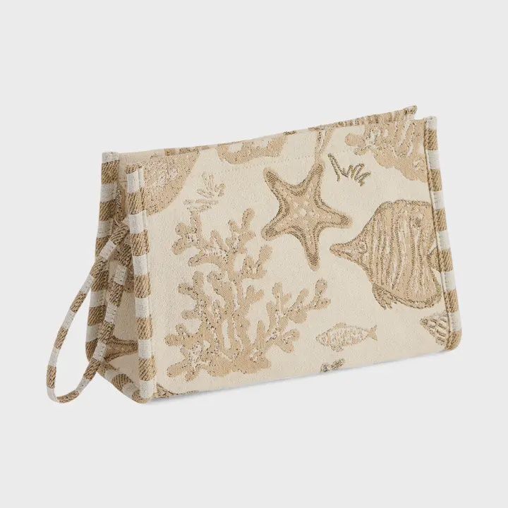 Coastal Jacquard Wristlet Pouch