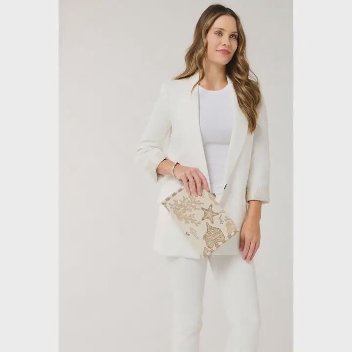 Coastal Jacquard Wristlet Pouch