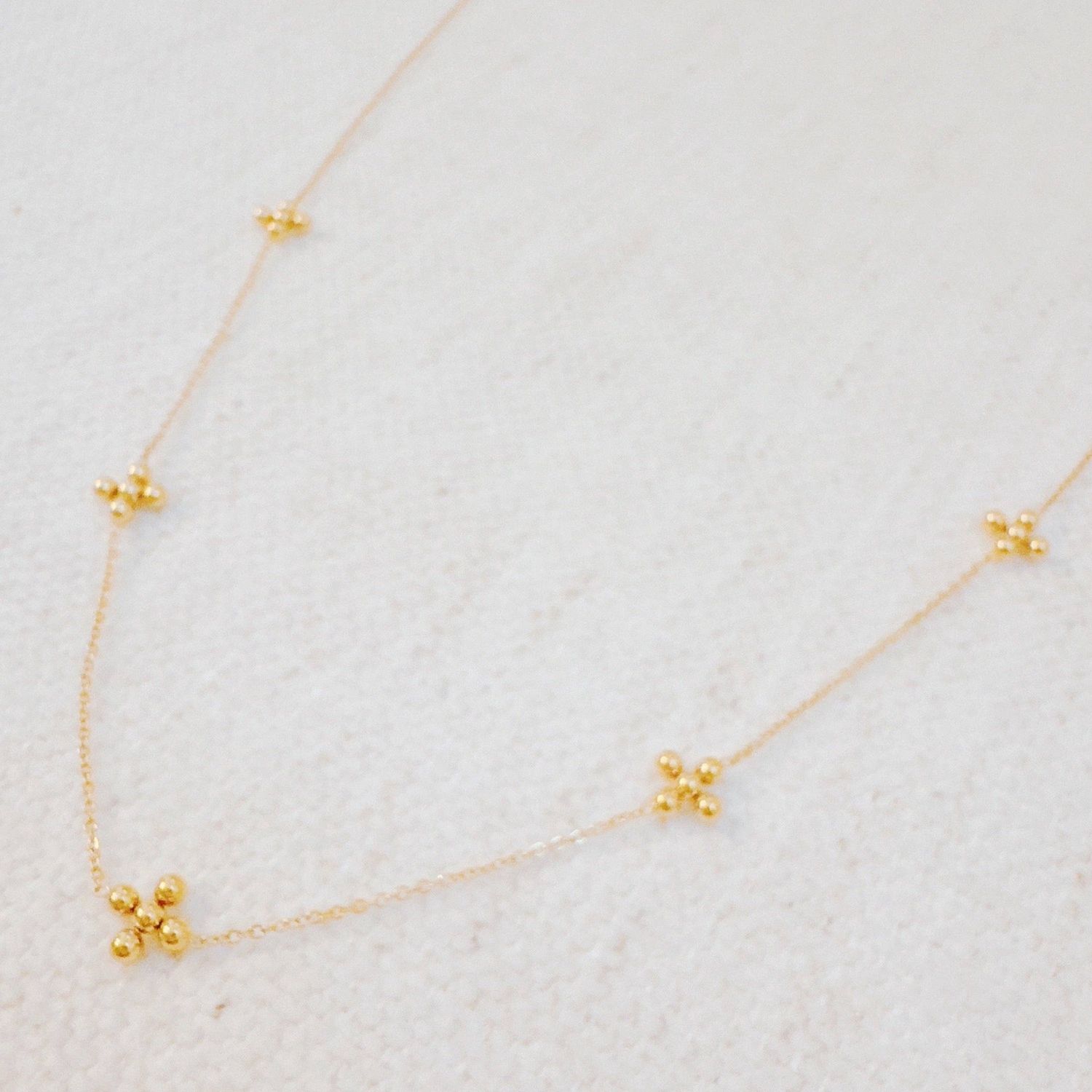Dot Dot Golden Cross Necklace - Water &amp; Tarnish Resistant