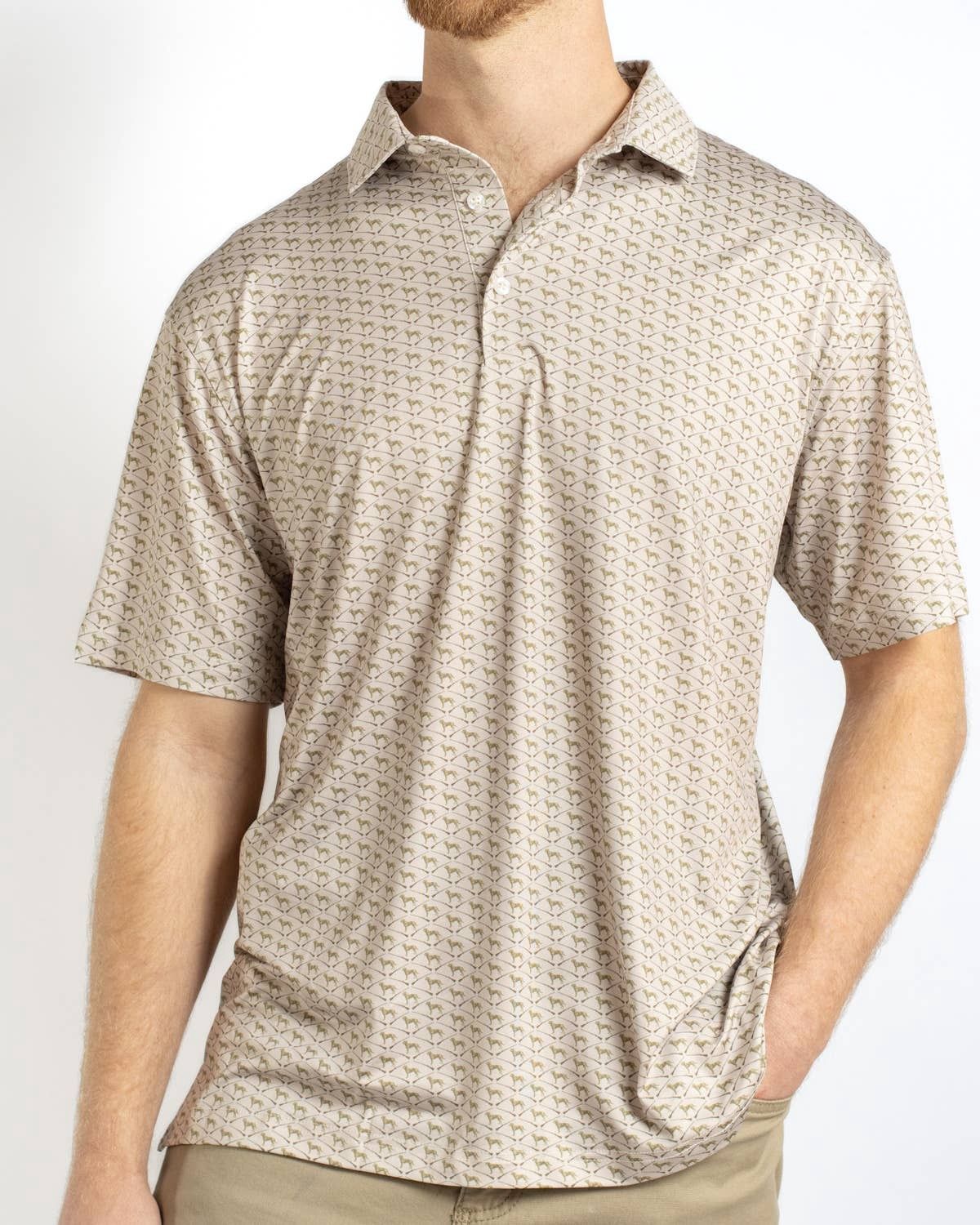 Men's Bird Dog Performance Polo   Tan/Multi    -Asst.