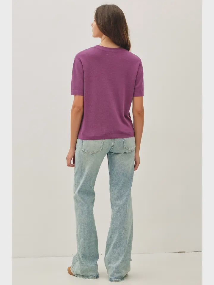 Stacy Cashmere Sweater - Purple