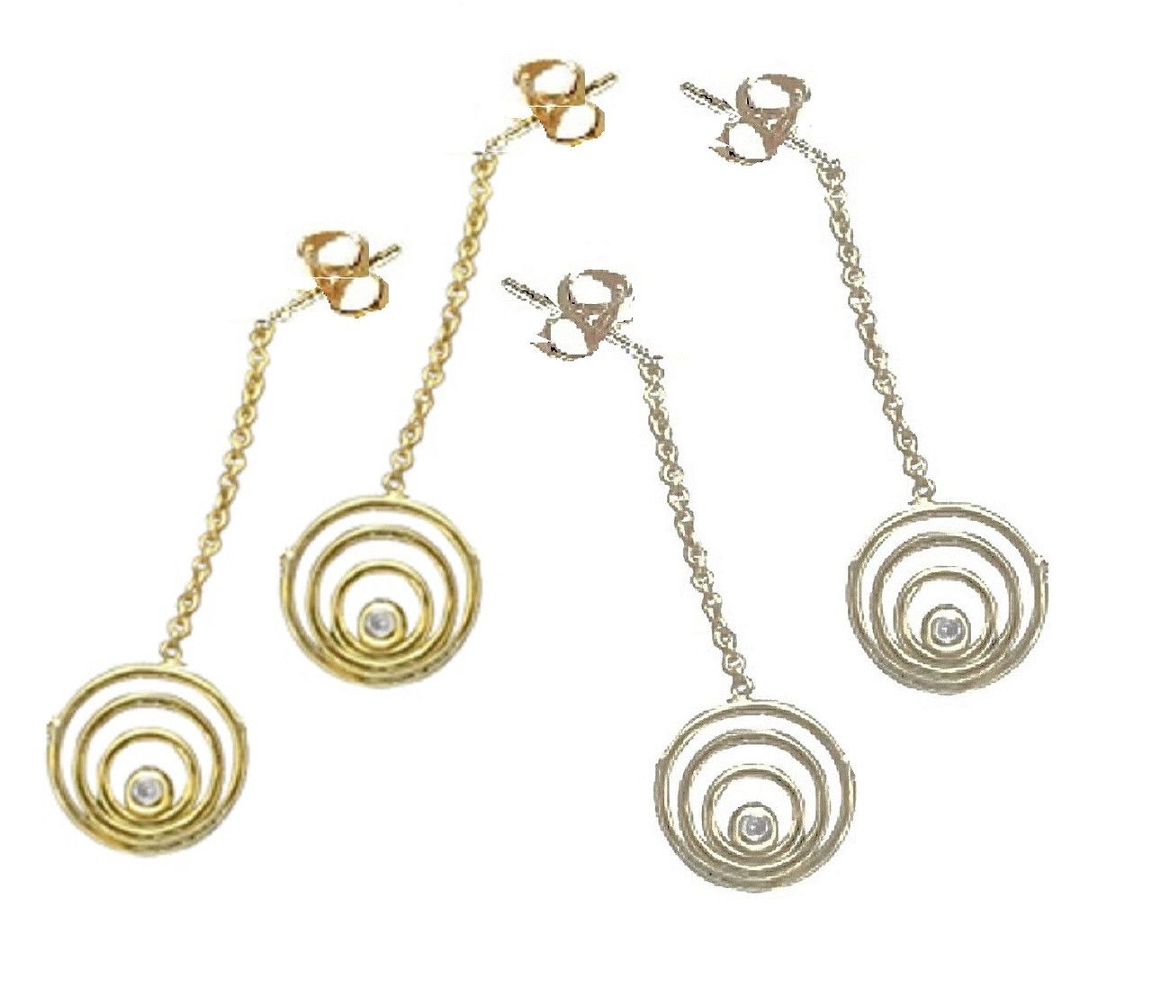 Karma Drop Earrings-14K Gold with Diamonds