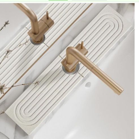 Water Drain Faucet Mat Diatomaceous Earth Absorbent Quick-Dry Hard Mat Kitchen Bathroom Sink Hand Washing Mat