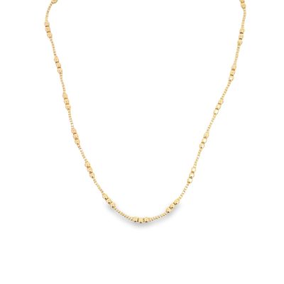 18K Gold Filled 4mm Beaded Chain Necklace (H184)