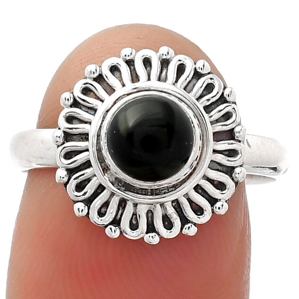 Natural Black Onyx - Brazil Ring size-8 R-1320 SDR157953