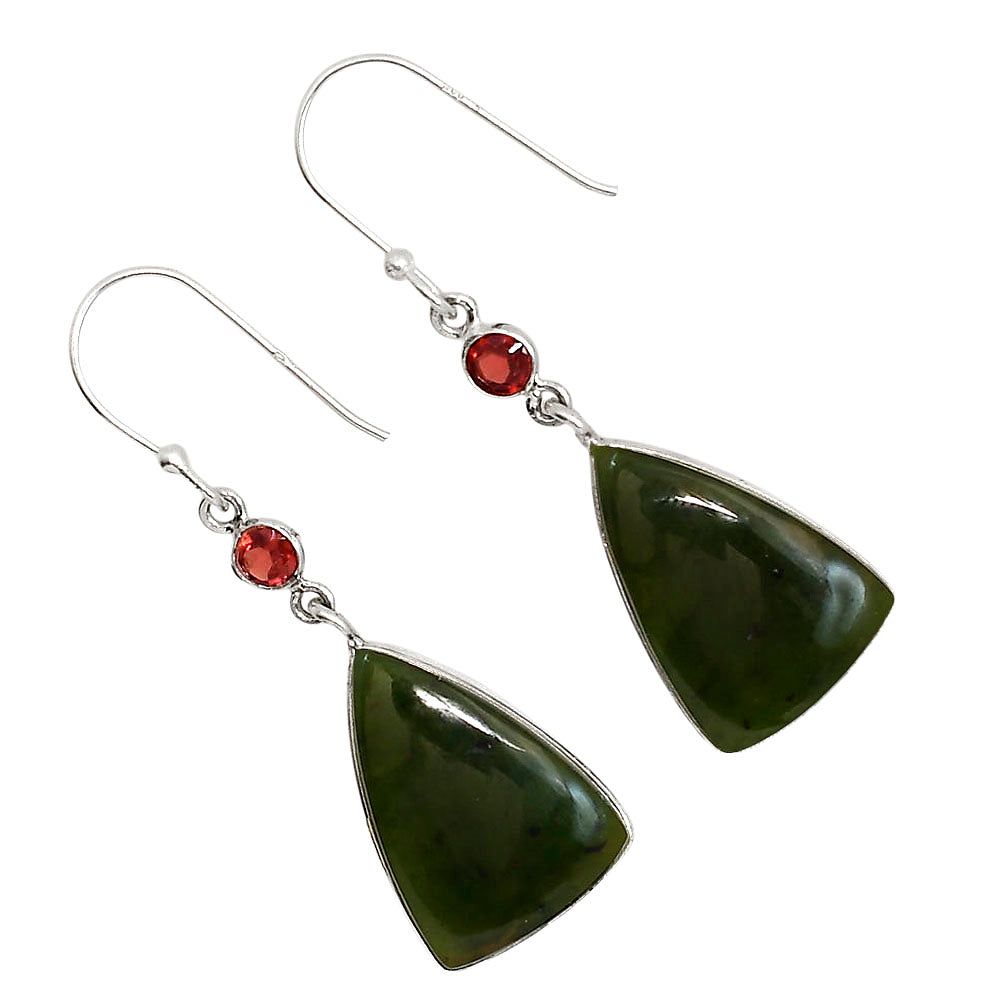 Chrome Chalcedony and Garnet Earrings E-1002 SDE91694