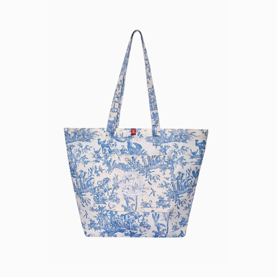 French Toile de Jouy Premium Cotton Tote Bag