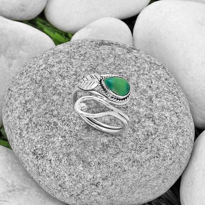 Natural Turquoise Magnesite Ring size-8 R-1464 SDR183545