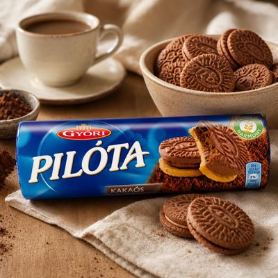 Győri Pilóta biscuits with cocoa cream filling 180 g