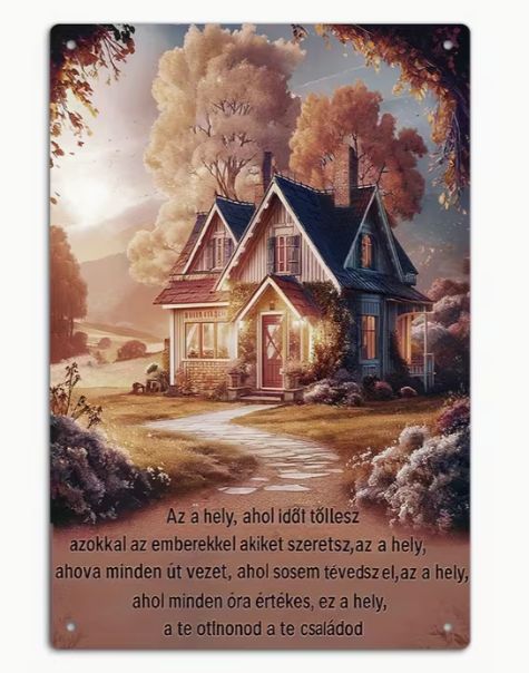 Vintage Hungarian metal tin sign