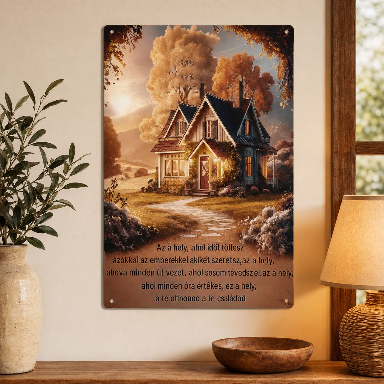 Vintage Hungarian metal tin sign