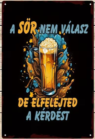Vintage Hungarian beer metal sign
