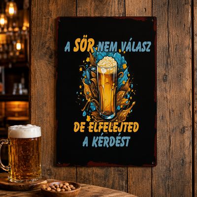 Vintage Hungarian beer metal sign