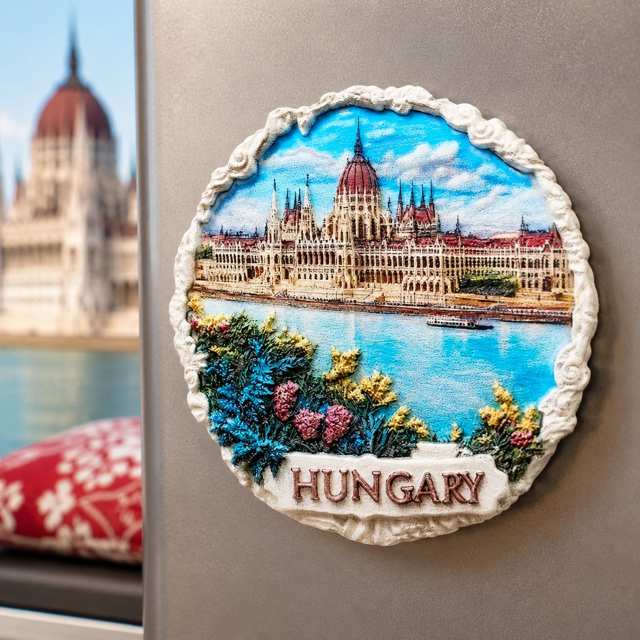 Budapest Danube souvenir fridge magnet 3D