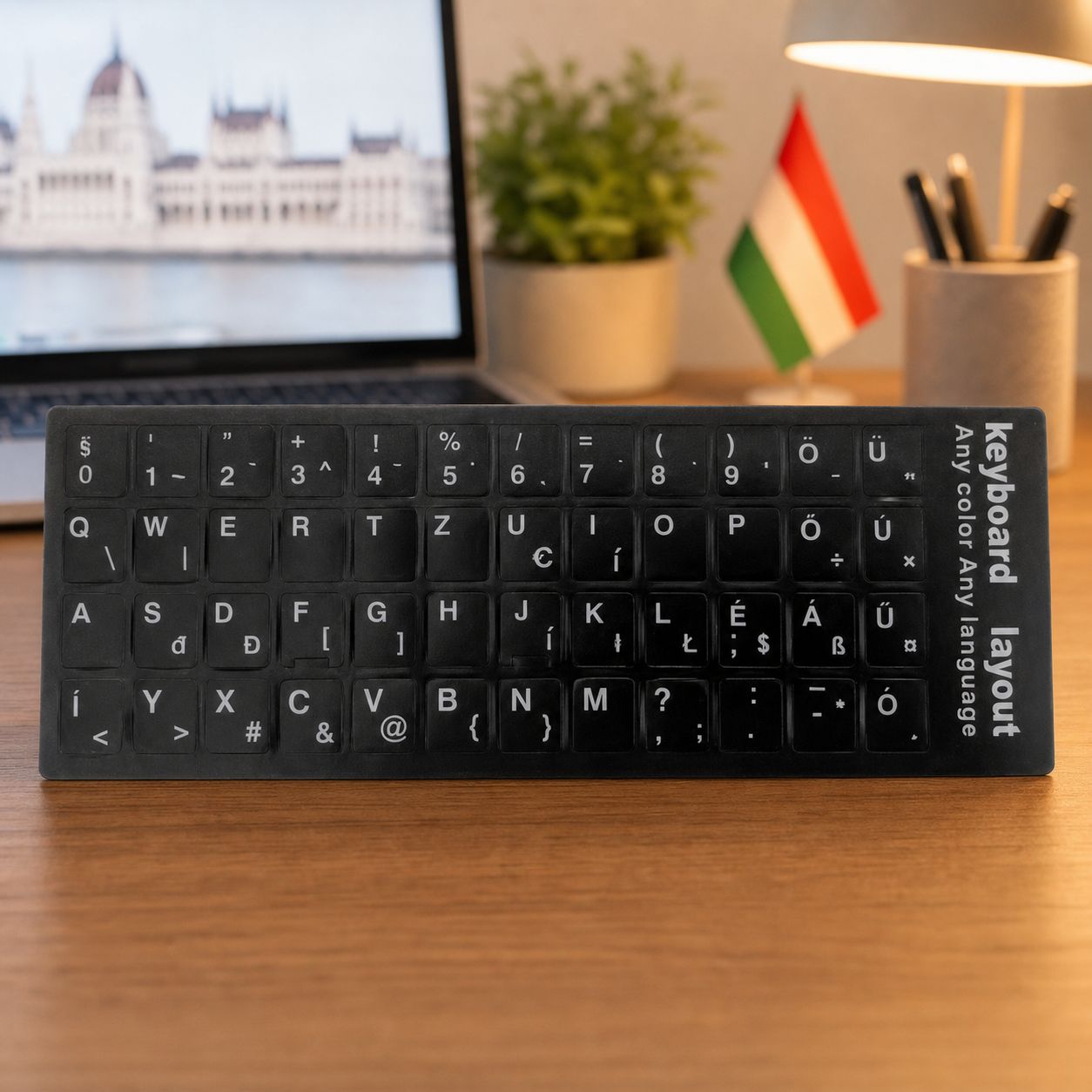Hungarian keyboard stickers set (2 pcs)