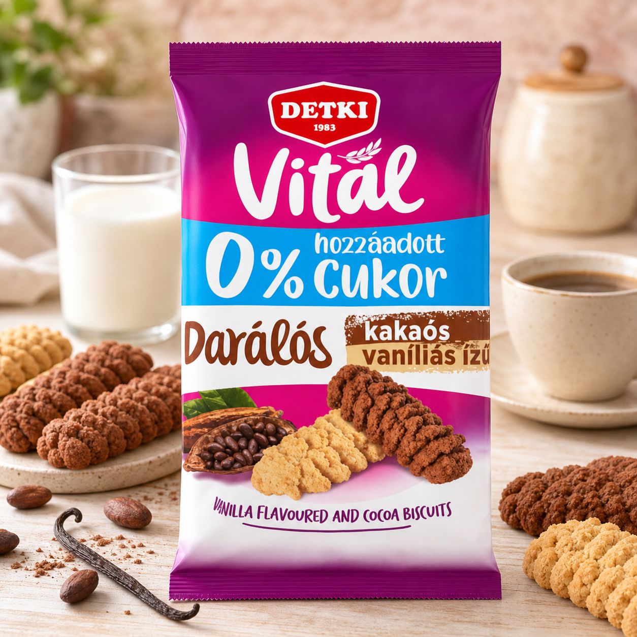 Detki vanilla cocoa biscuits with sweeteners 180 g
