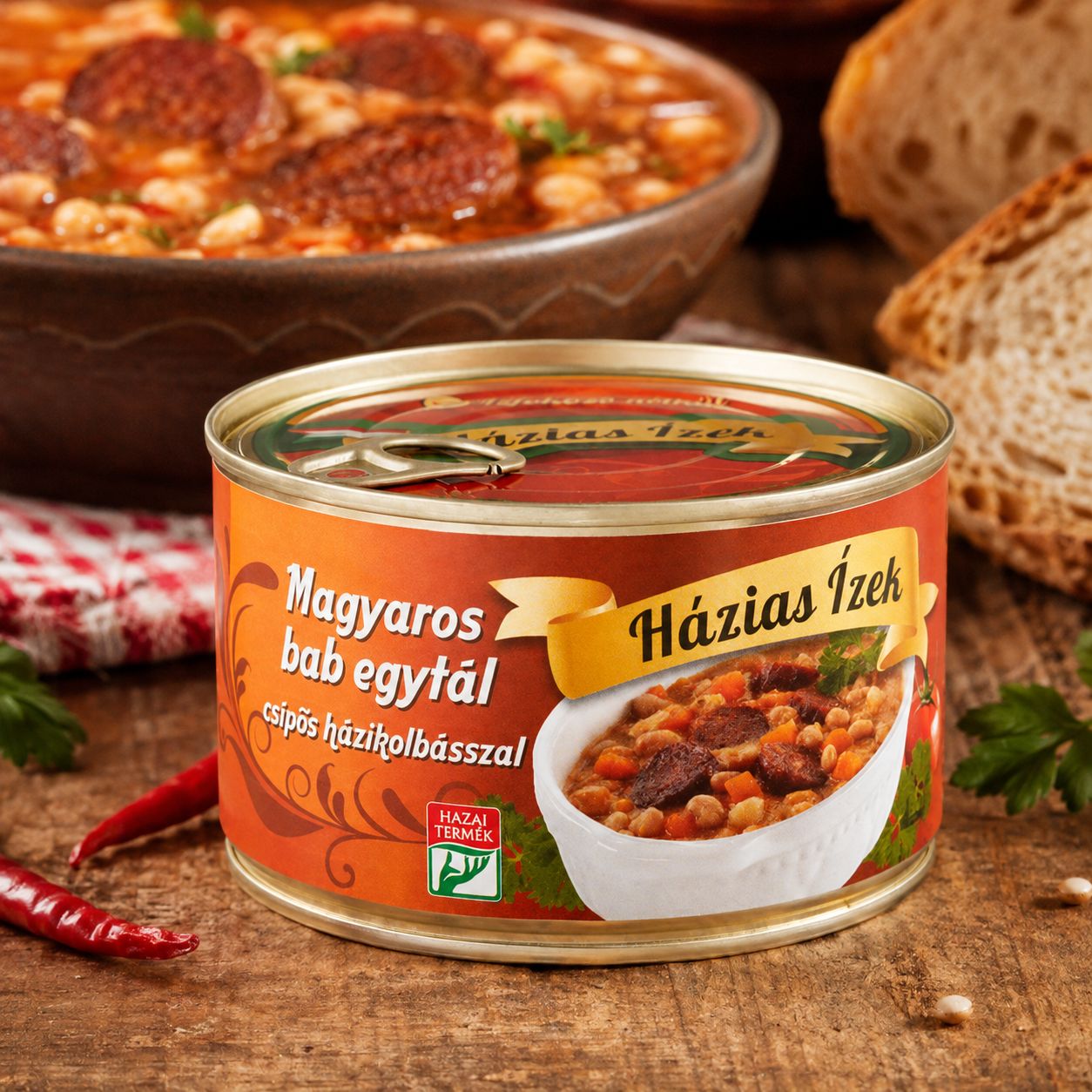 Házias Ízek Hungarian bean stew with spicy farmhouse sausage 400 g