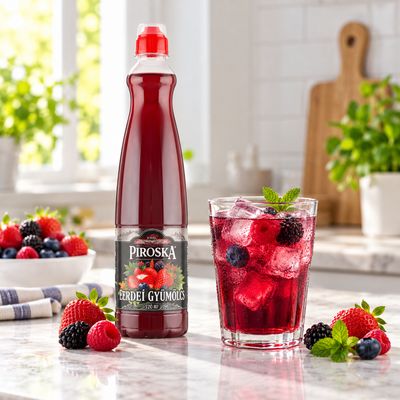 Piroska Wild Berry Flavoured Fruit Syrup with Black Carrot Juice, Sugar and Sweeteners 700 ml