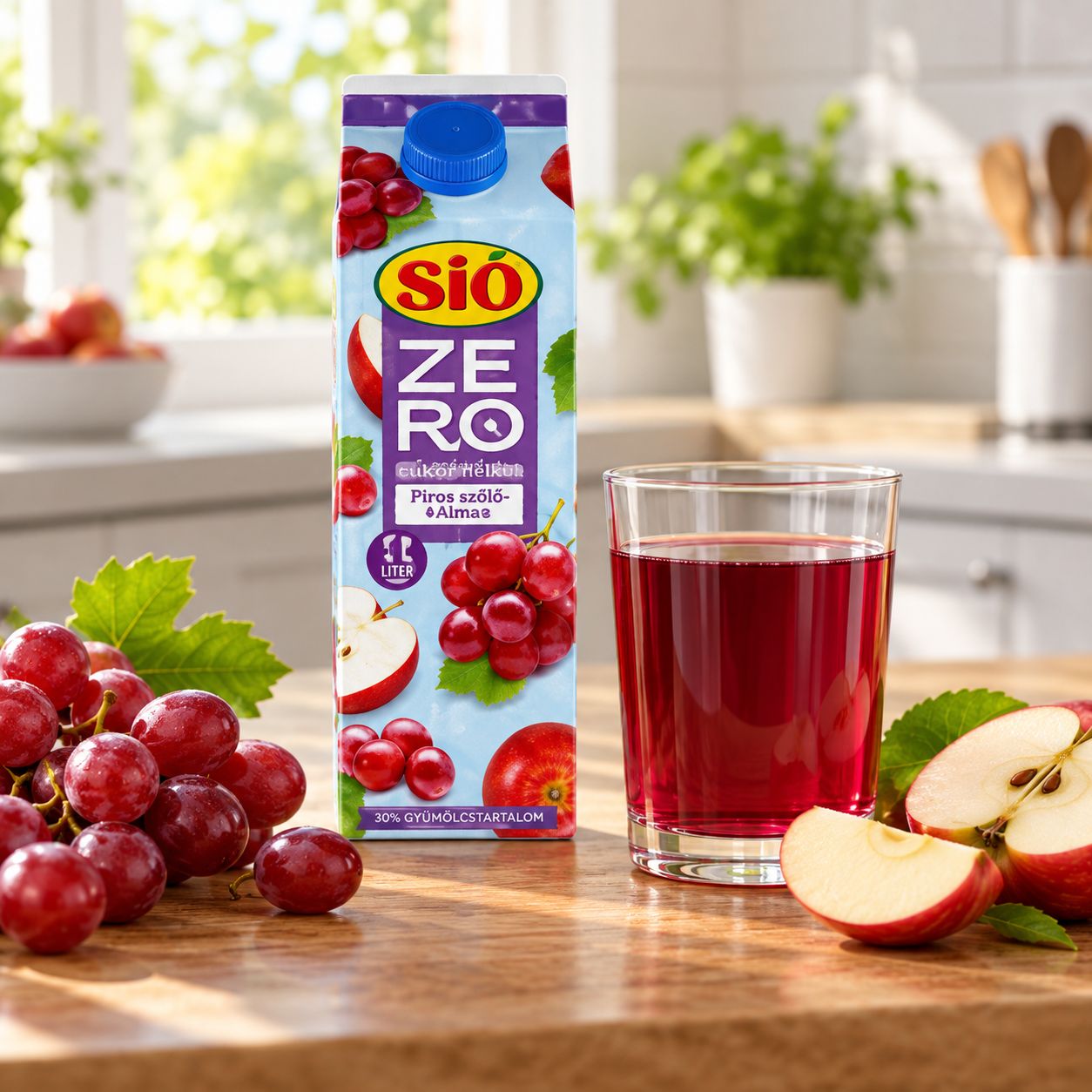 SIÓ ZERO Red Grape–Apple Fruit Drink 19% 1 L