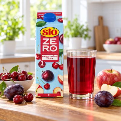SIÓ Zero Sour Cherry, Plum &amp; Apple Fruit Drink with Sweeteners 1 L