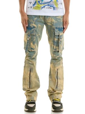 Cargo Flared Jeans Bleached