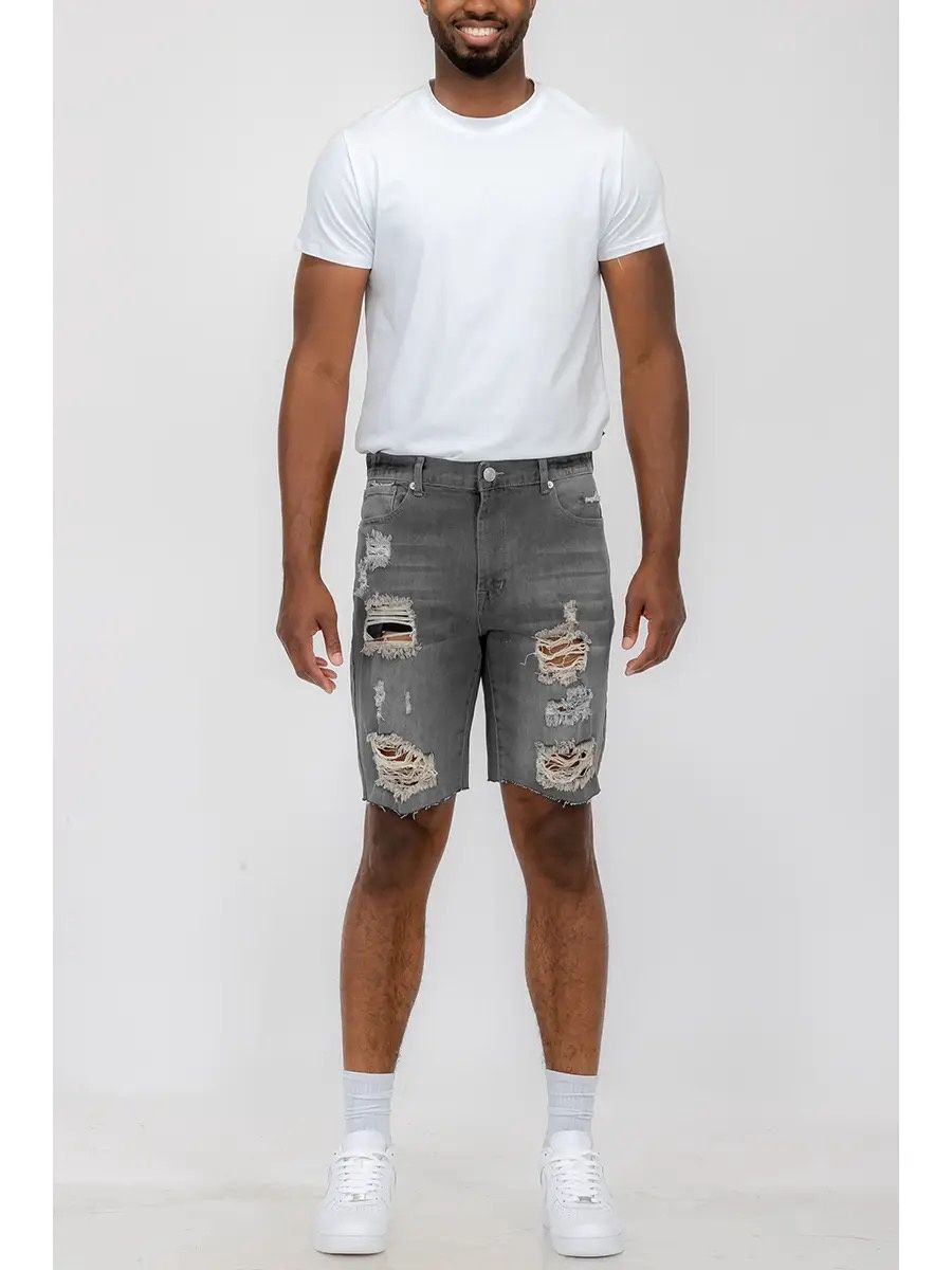 Distressed Denim Shorts