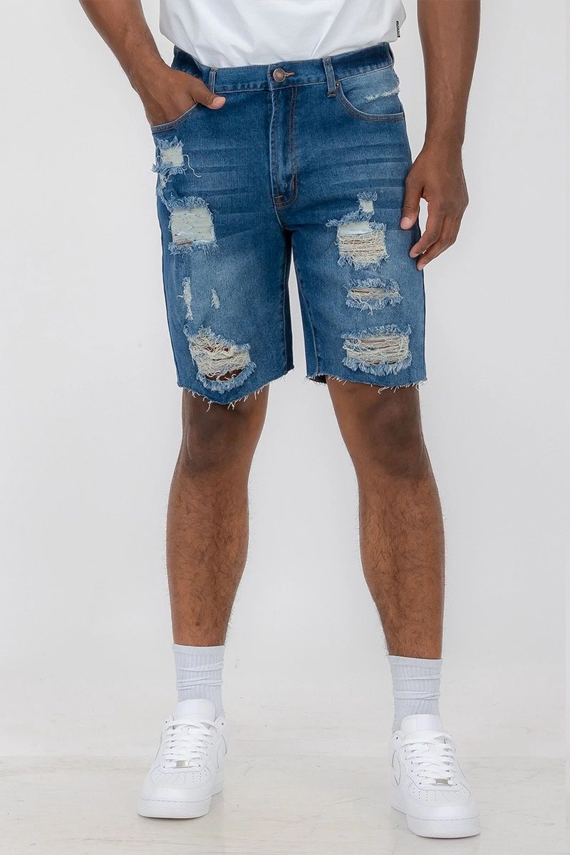 Distressed Denim Shorts