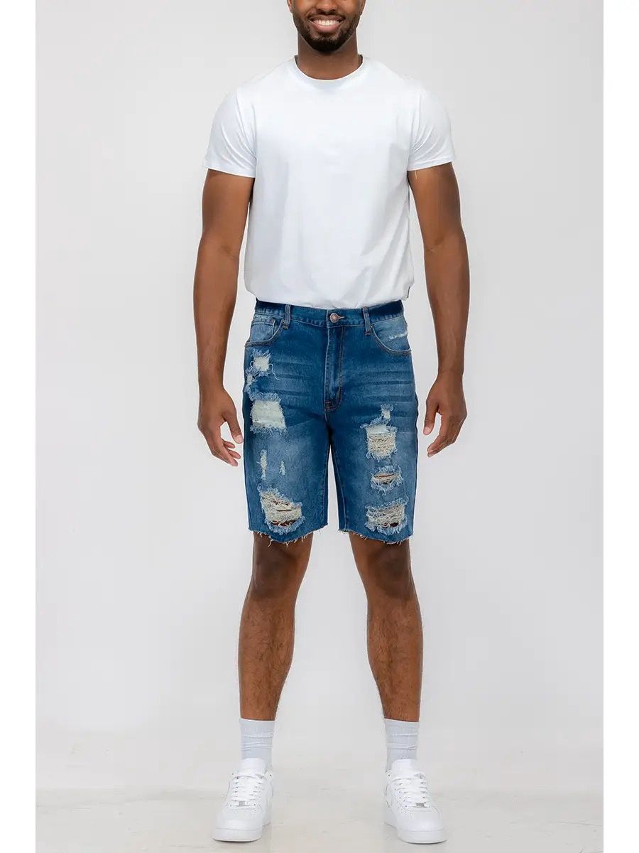 Distressed Denim Shorts
