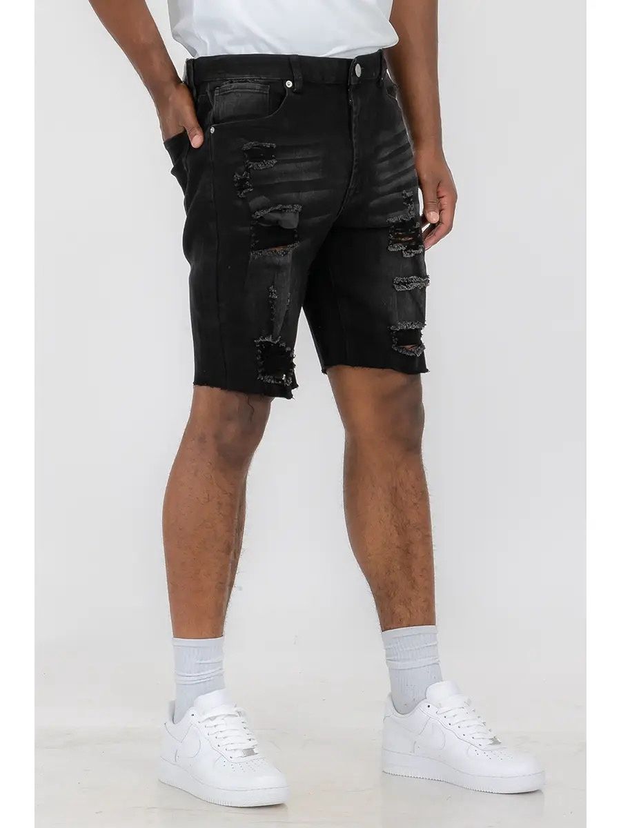 Distressed Denim Shorts