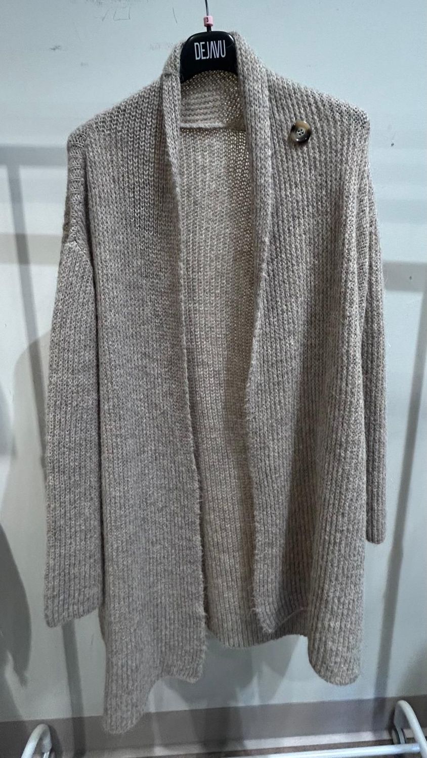 CARDIGAN LUNGO DEJAVU BEIGE, TAGLIA: XL