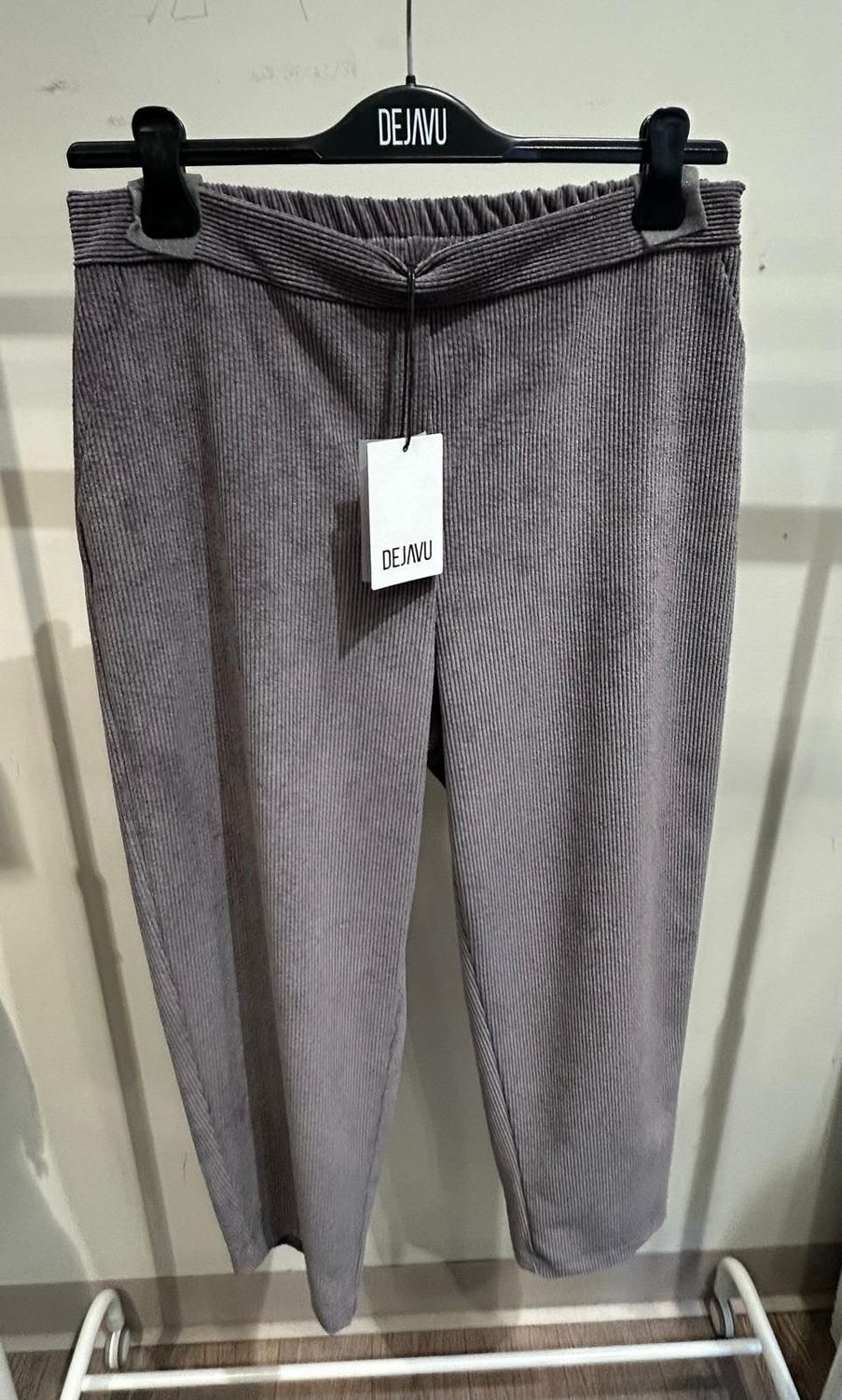 PANTALONE DEJAVU IN VELLUTO GRIGIO, TAGLIA: L
